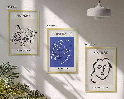 Keretezett kép szett hálószobába Matisse modern plakátjai