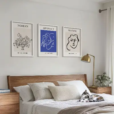 Matisse modern plakát szett keretezett képek hálószobába