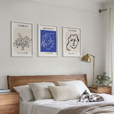Keretezett kép szett hálószobába Matisse modern plakátjai