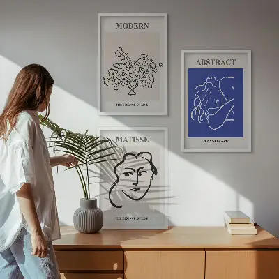 Matisse modern plakát szett keretezett képek hálószobába