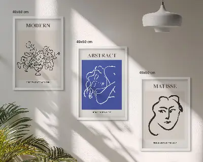 Matisse modern plakát szett keretezett képek hálószobába