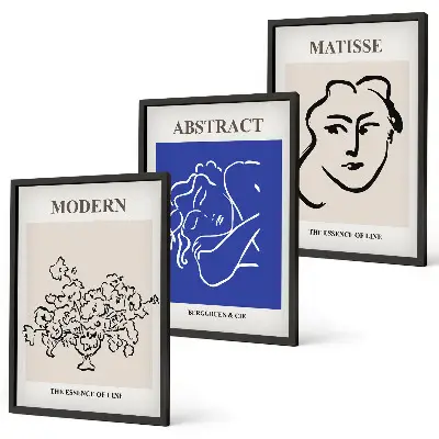 Matisse modern plakát szett keretezett képek hálószobába
