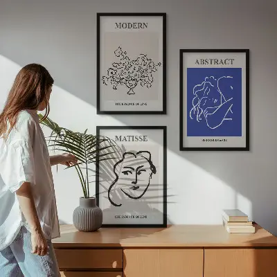 Matisse modern plakát szett keretezett képek hálószobába