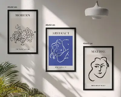 Matisse modern plakát szett keretezett képek hálószobába