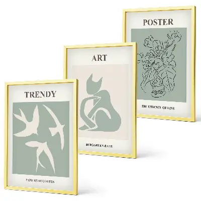 Keretezett kép szett hálószobába Matisse stílusú illusztrációkkal