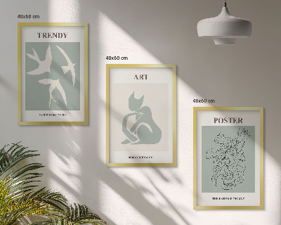 Keretezett kép szett hálószobába Matisse stílusos illusztrációi
