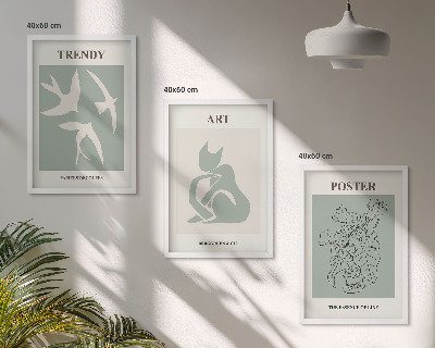 Keretezett kép szett hálószobába Matisse stílusos illusztrációi