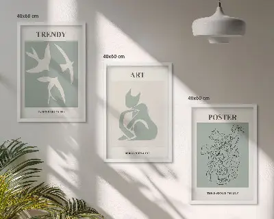 Keretezett kép szett hálószobába Matisse stílusú illusztrációkkal