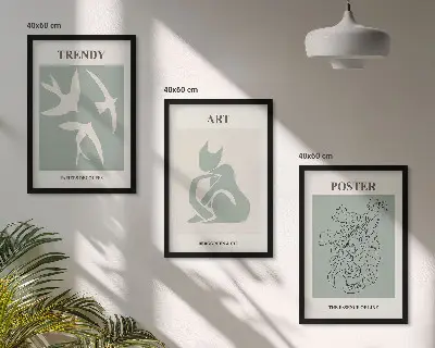 Keretezett kép szett hálószobába Matisse stílusú illusztrációkkal