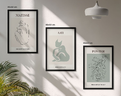Keretezett kép szett hálószobába Matisse zöld bézs poszterek