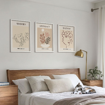 Keretezett kép szett hálószobába Modern növénysorok