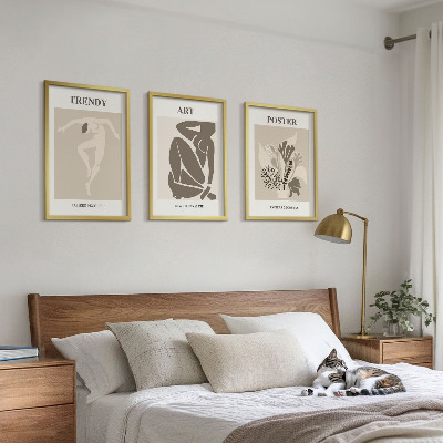 Keretezett kép szett hálószobába Matisse növényi figurái