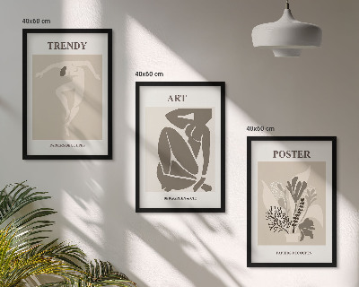 Keretezett kép szett hálószobába Matisse növényi figurái
