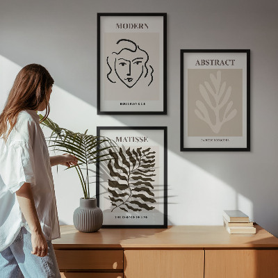 Fali dekoráció kép készlet Arclevelek Matisse művészete
