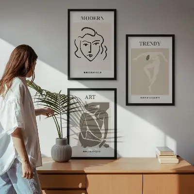 Absztrakt portrék színei falikép készlet dekoratív falikép szett