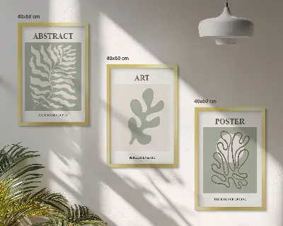 Matisse növénymintás plakát szett fali dekoráció kép készlet