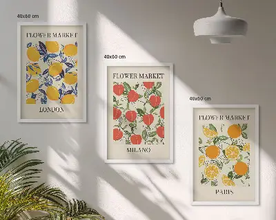 Virágmintás poszter szett keretezett képek hálószobai dekorációhoz