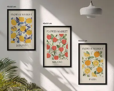 Virágmintás poszter szett keretezett képek hálószobai dekorációhoz