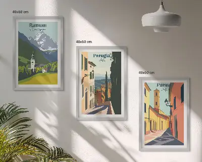 Keretezett képszett hálószobába hegyi tájak és olaszországi témák