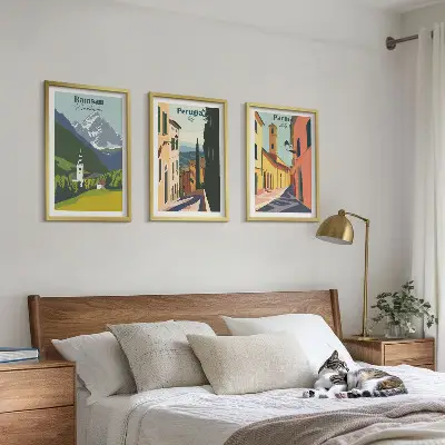 Keretezett képszett hálószobába hegyi tájak és olaszországi témák
