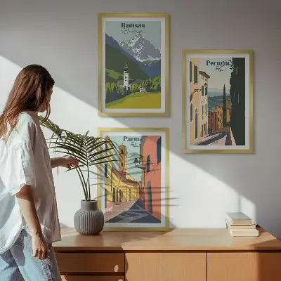 Keretezett képszett hálószobába hegyi tájak és olaszországi témák
