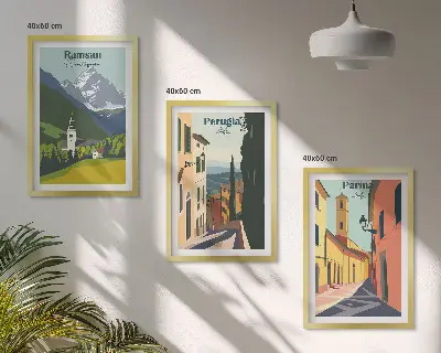 Keretezett képszett hálószobába hegyi tájak és olaszországi témák