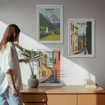 Keretezett képszett hálószobába hegyi tájak és olaszországi témák
