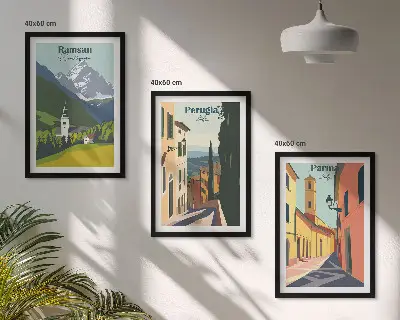 Keretezett képszett hálószobába hegyi tájak és olaszországi témák