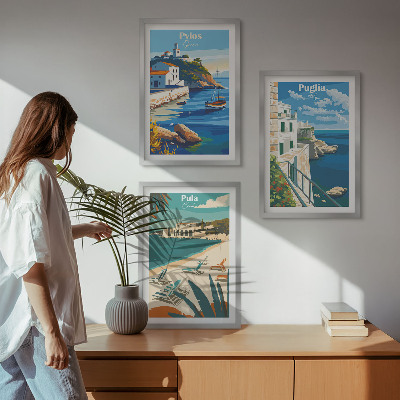 Keretezett kép szett hálószobába A turizmus tengerparti tájai