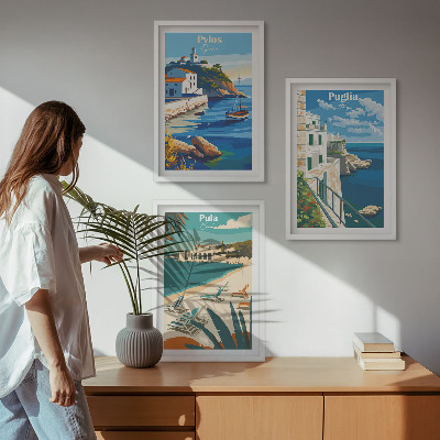 Keretezett kép szett hálószobába A turizmus tengerparti tájai