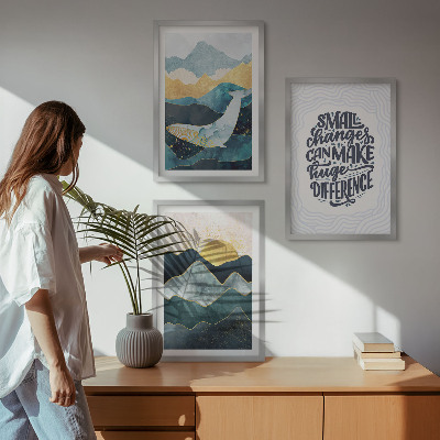 Fali dekoráció kép készlet Absztrakt hegyek inspirációja