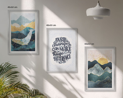 Fali dekoráció kép készlet Absztrakt hegyek inspirációja