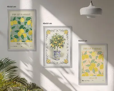 Citrusfélék Olaszországban fali dekorációs képszett fali dekorációs képszett