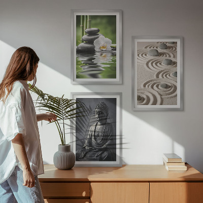 Fali dekoráció kép készlet Pihentető kilátás a zen buddhára