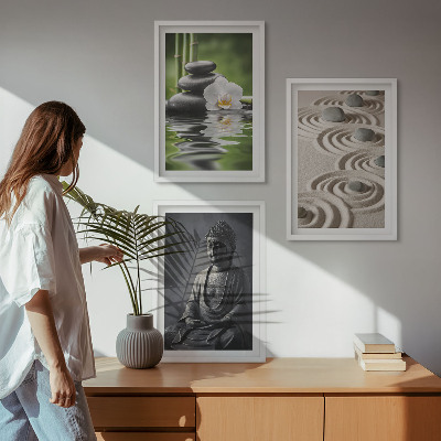 Fali dekoráció kép készlet Pihentető kilátás a zen buddhára