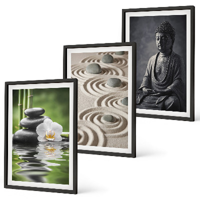 Fali dekoráció kép készlet Pihentető kilátás a zen buddhára