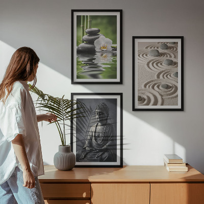 Fali dekoráció kép készlet Pihentető kilátás a zen buddhára