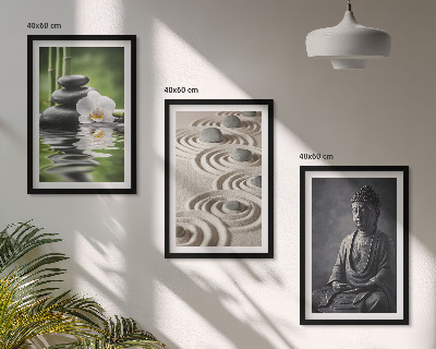 Fali dekoráció kép készlet Pihentető kilátás a zen buddhára
