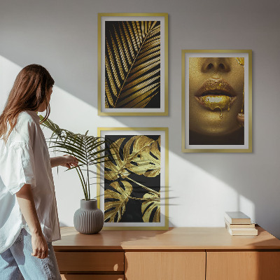 Fali dekoráció kép készlet Monstera pálma nő szája