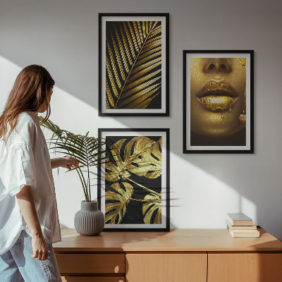 Fali dekoráció kép készlet Monstera pálma nő szája