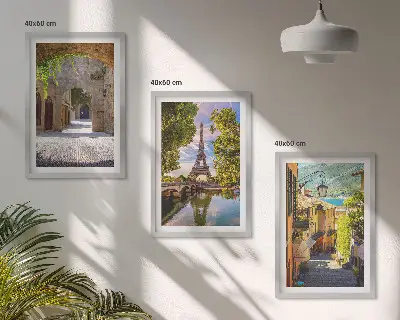 Keretezett képszett hálószobába eiffel-tornyos építészeti utcai mintával