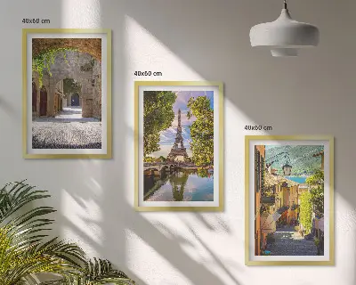 Keretezett képszett hálószobába eiffel-tornyos építészeti utcai mintával