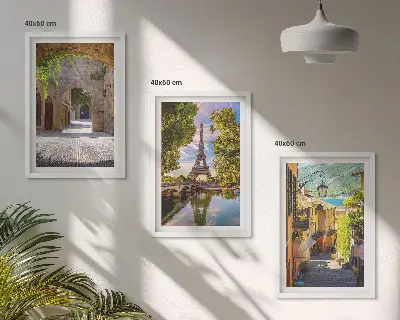 Keretezett képszett hálószobába eiffel-tornyos építészeti utcai mintával