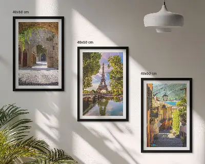 Keretezett képszett hálószobába eiffel-tornyos építészeti utcai mintával