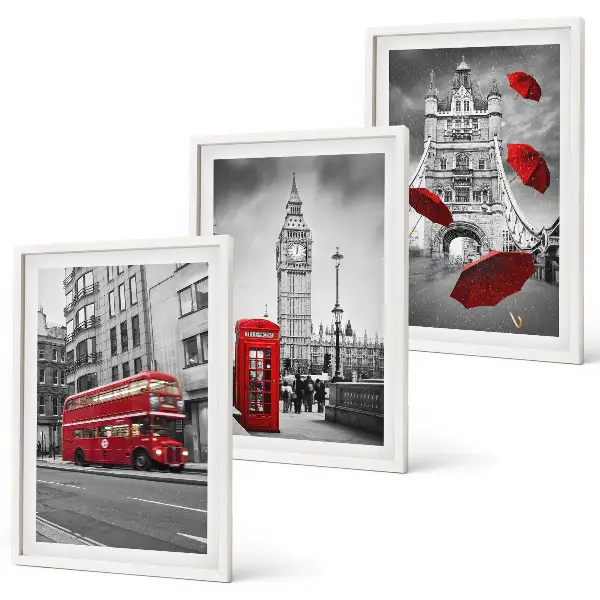 Red Accents London keretezett képszett hálószobai dekoráció