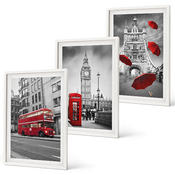 Keretezett kép szett hálószobába Red Accents London