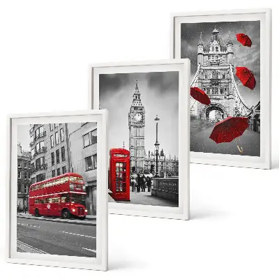 Red Accents London keretezett képszett hálószobai dekoráció
