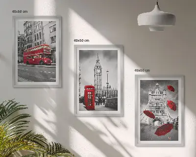 Red Accents London keretezett képszett hálószobai dekoráció