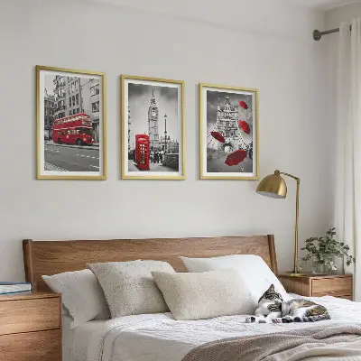 Red Accents London keretezett képszett hálószobai dekoráció