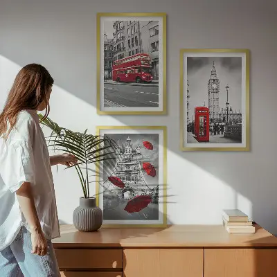 Red Accents London keretezett képszett hálószobai dekoráció